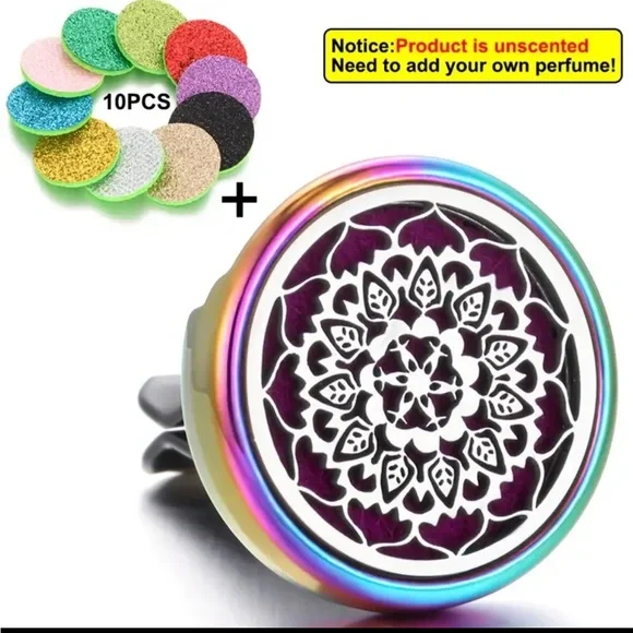 New Aromatherapy Car Vent Clip w/10 colored pads. Add your own Essential Oil - Picture 2 of 5